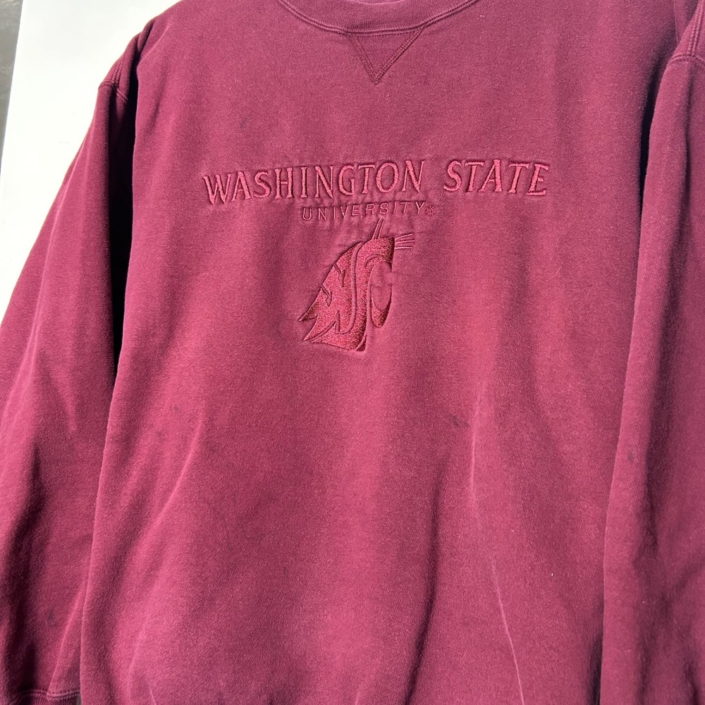 Vintage 90s Washington State University Sweatshirt Maroon college crewneck - Picture 4 of 9